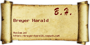 Breyer Harald névjegykártya